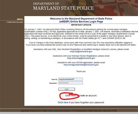 maryland state police online services