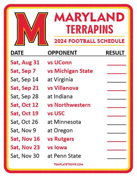 maryland terps football schedule