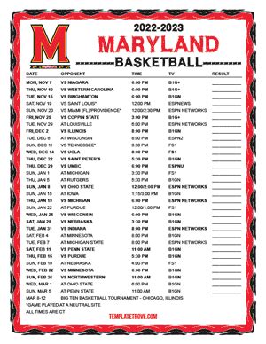 maryland women's basketball tv schedule