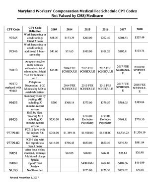 maryland workers comp fee schedule