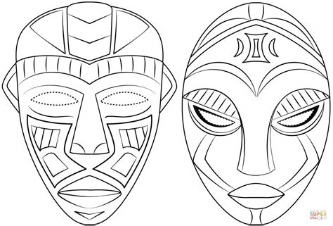 Disegno tribale maschere africane — Vettoriali Stock