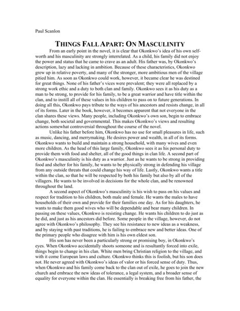 Famous Masculinity In Things Fall Apart 2023