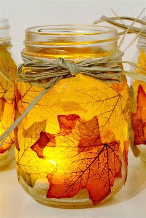25 Mason Jar Fall Crafts Autumn DIY Ideas with Mason Jars