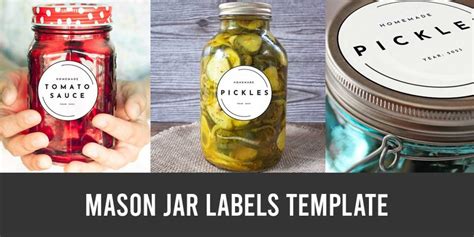 Mason Jar Labels Template Printable