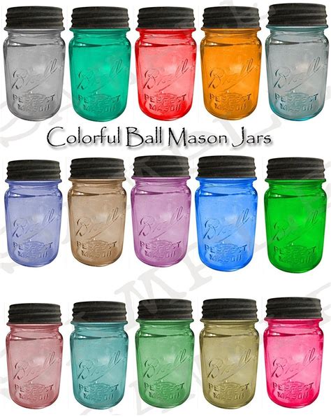 Mason Jars Ball Colored