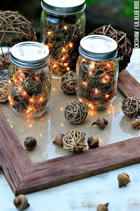 Mason Jars With String Lights Inside