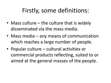 mass culture explained