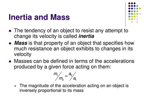 Mass Inertia Relationship