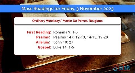 mass readings for friday 3rd november 2023