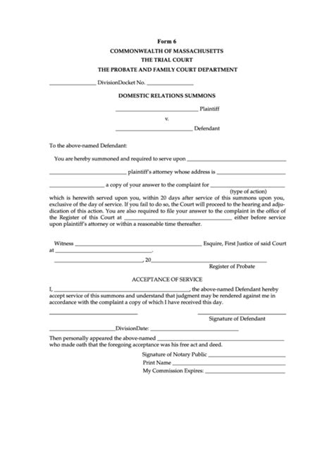 massachusetts trial court forms