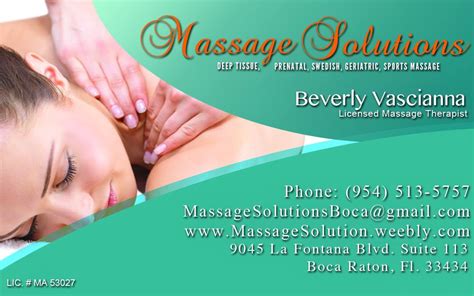 massage business cards templates