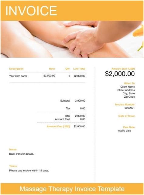 Massage Therapist Invoice Template: Simplify Your Billing Process