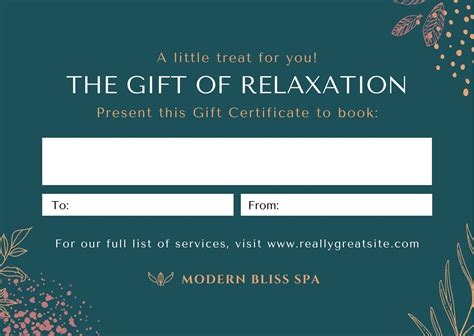 Massage Gift Certificate Printable