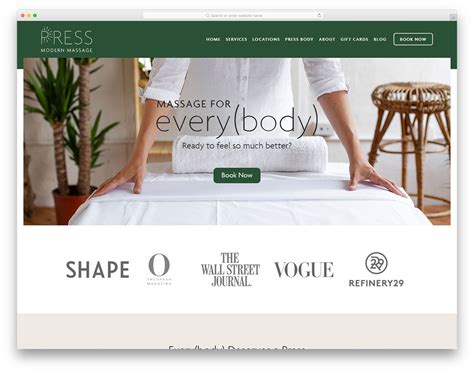 massage therapist website design