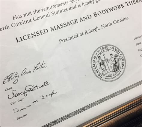 massage therapy license north carolina