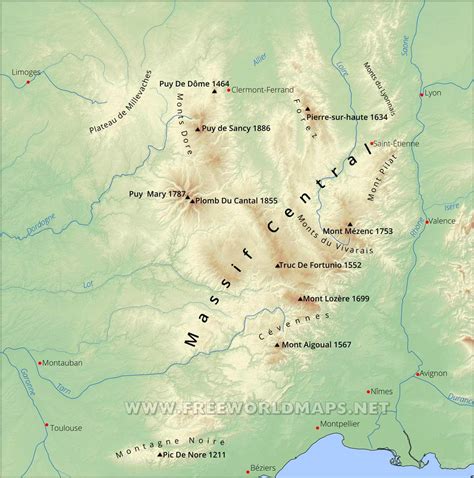 Massif Central On A Map