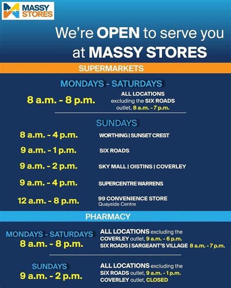 massy worthing opening hours