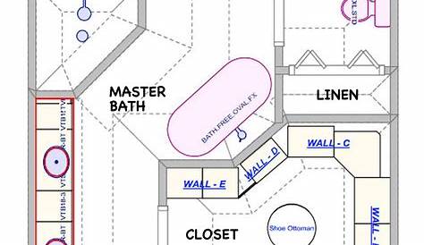 Good use of closet walls | Master closet layout, Master bathroom plans