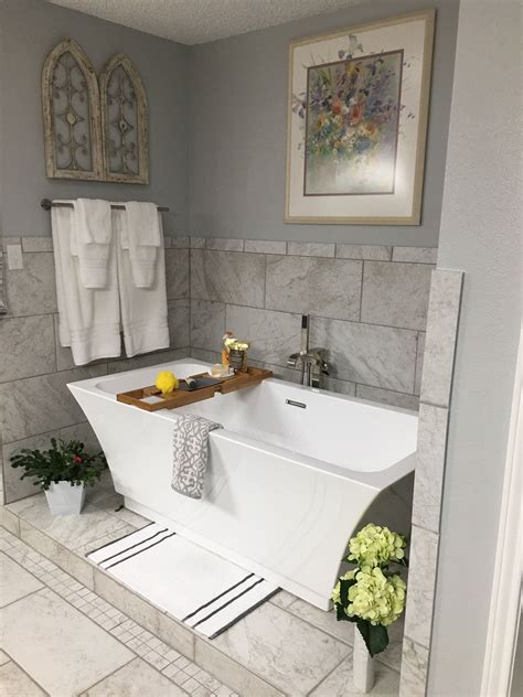 freestanding tub Master bathroom makeover, Small master bathroom