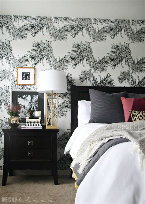 Blooms Wallpaper in Navy Rebecca Atwood Designs Bedroom wallpaper