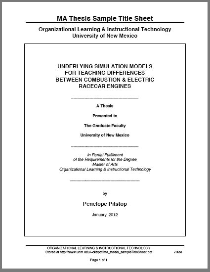 21+ Master Thesis Examples Free Pdf Tips Exam