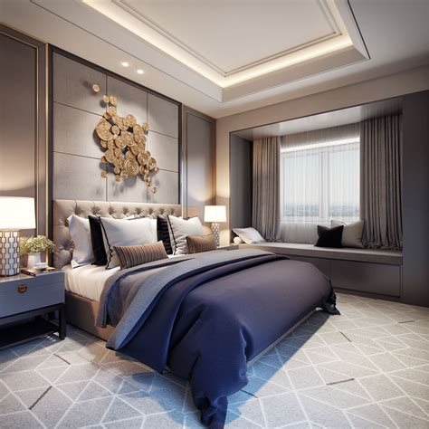 Bedroom in contemporary style on Behance Bedroom bed