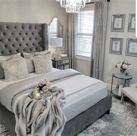 Chic bedroom Gray master bedroom, Bedroom interior