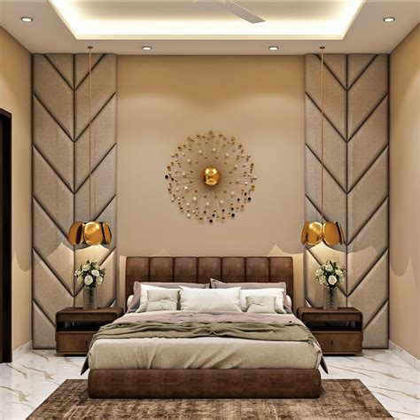 Master bedroom, charcoal walls, contemporary interior