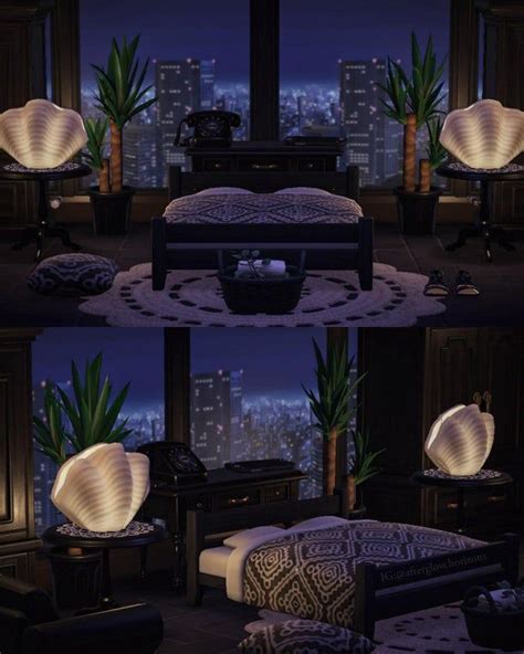 ACNH master bedroom with a stunning view