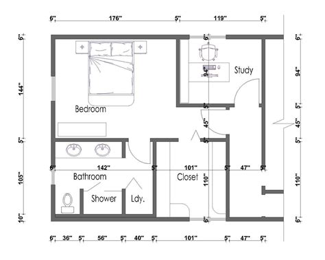 Master Bedroom With Bathroom Size In Meters