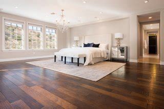 Master Bedroom With Dark Wood Floors