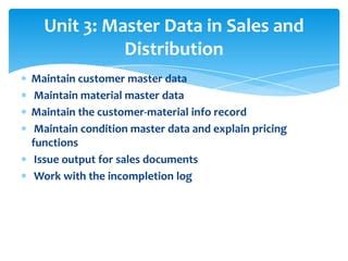 Master Data In Sap Sd Ppt