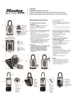Master Lock Key Safe Operating Instructions