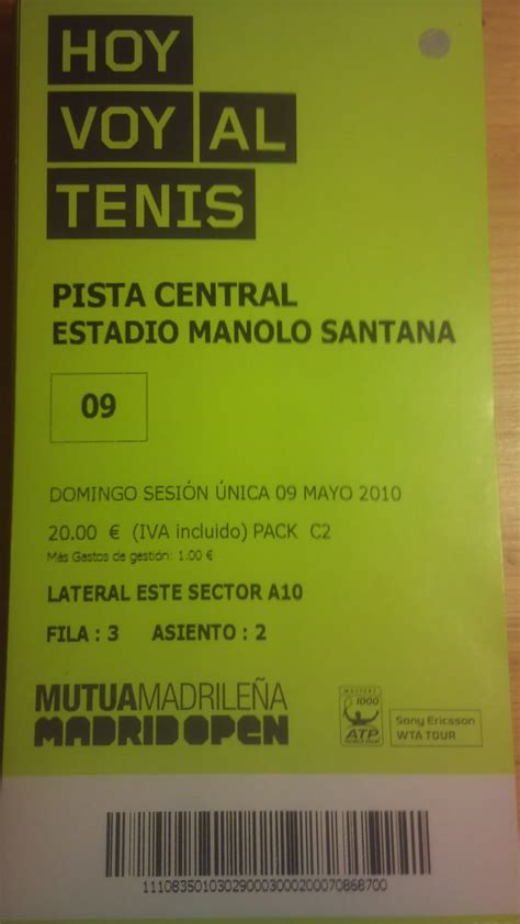 master madrid tenis entradas