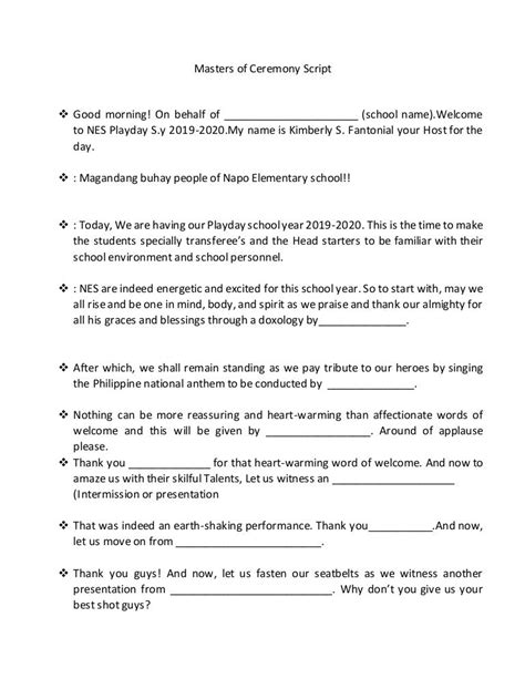 master of ceremony script example