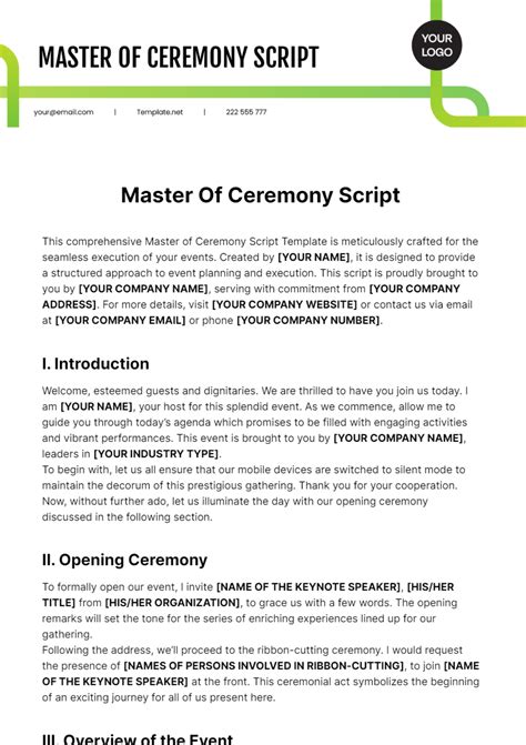 master of ceremony script for workshop