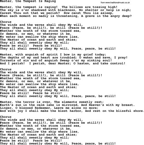 Master, the Tempest Is Raging (by Craig Petrie SATB)