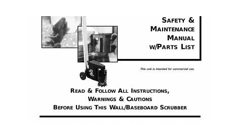 Mastercraft Mwb 90 Floor Scrubber Owner's Manual