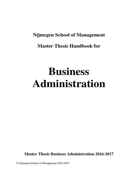 masters of business management thesis topics
