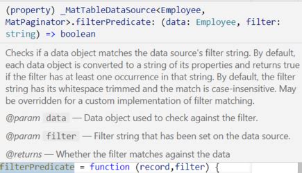 Mat Table Datasource Filterpredicate Example