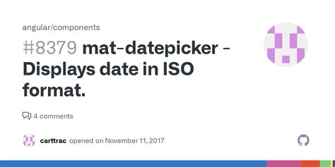 Mat-Datepicker - Display Date In Iso Format