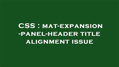 Mat-Expansion-Panel-Header-Title Css
