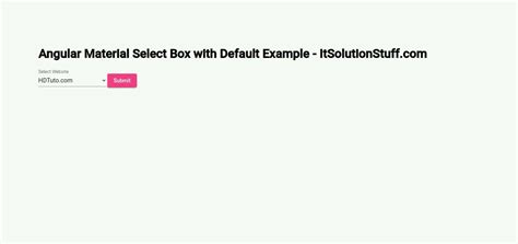 Mat-Select Default Value Angular Material