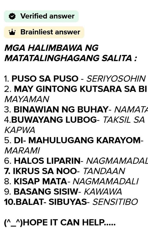 matalinhagang salita philippin news collections