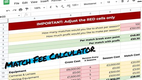 Match Calculator Cost