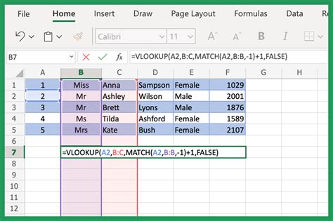 Match Excel Vlookup