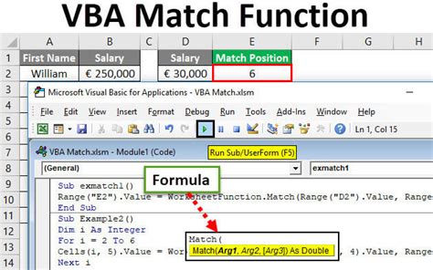 Match Function Excel Vba