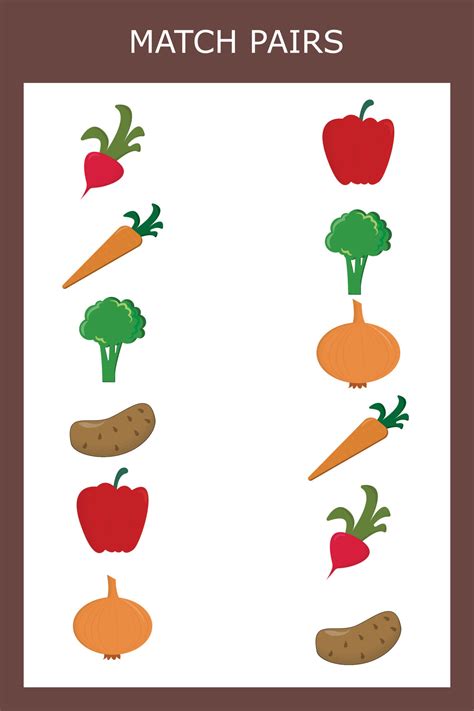 Match Game Vegetables