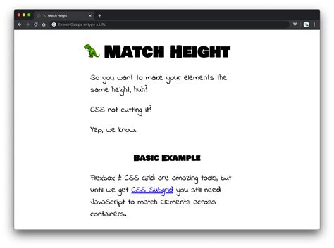 Match Height Js