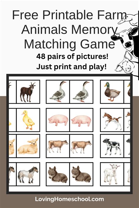 Match Memory Game Printable Create